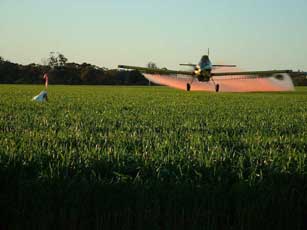 Plane Spraying Fertilizer